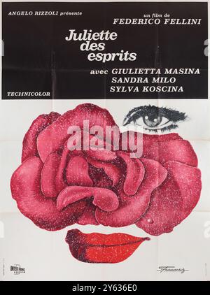 Filmplakat „Julia der Geister (Giulietta degli Spiritus)“ von Federico Fellini. Museum: PRIVATE SAMMLUNG. Autor: ANONYM. Stockfoto