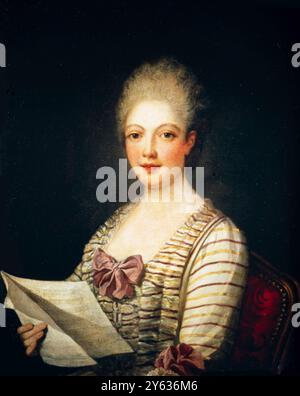 Porträt der Sängerin Lucrezia Agujari (1747-1783). Museum: Museo Glauco Lombardi, Parma. AUTOR: PIETRO MELCHIORRE FERRARI. Stockfoto