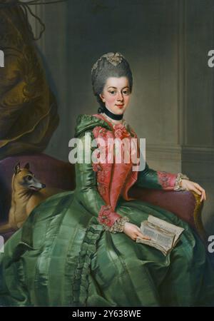 Porträt der Prinzessin Wilhelmina von Preußen (1751–1820), Prinzessin von Orange. Museum: Die Mauritshuis, Den Haag. Autor: Ziesenis, Johann Georg, der Jüngere. Stockfoto