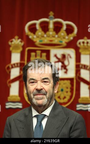 Madrid, 15.12.2023. Minister Félix Bolaños nimmt zusammen mit Vicente Guilarte, Cándido Conde Pumpido und Álvaro García Ortiz an der Verleihung des 18. Anerkennungspreises für die herausragendste Arbeit bei der Beseitigung geschlechtsspezifischer Gewalt Teil. Foto: Jaime García. ARCHDC. Quelle: Album / Archivo ABC / Jaime García Stockfoto