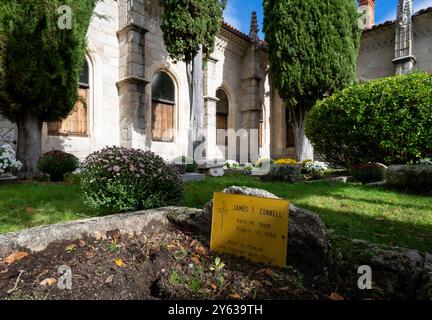 Rascafría (Madrid), 11.08.2023. Bericht aus dem Königlichen Kloster Santa María de El Paular über Benediktinermönche. Grab von James T. Connell. Foto: Ignacio Gil. ARCHDC. Quelle: Album / Archivo ABC / Ignacio Gil Stockfoto