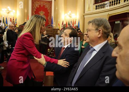 Madrid, 19.10.2023. Senatspalast. Auftritt der verschiedenen Regionalpräsidenten vor der Generalkommission der Autonomen Gemeinschaften des Senats in einer Debatte über die wirksame Anwendung der Gleichheitsgrundsätze vor dem Recht aller Spanier. Pere Aragonés, Alfonso Rueda, Juanma Moreno, Mañueco, Marga Prohens, Juan Espadas, Fernandez Vara... Foto: Jaime García. ARCHDC. Quelle: Album / Archivo ABC / Jaime García Stockfoto