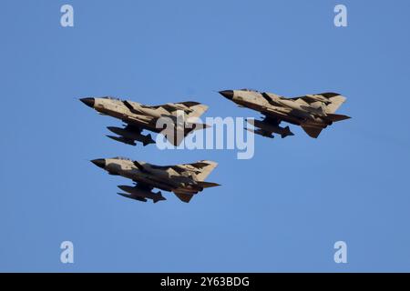 Riad, Saudi-Arabien. September 2024. Anlässlich des Nationalfeiertags in Saudi-Arabien findet am 23. September 2024 in Riad, Saudi-Arabien, eine Flugshow statt. Quelle: Wang Haizhou/Xinhua/Alamy Live News Stockfoto