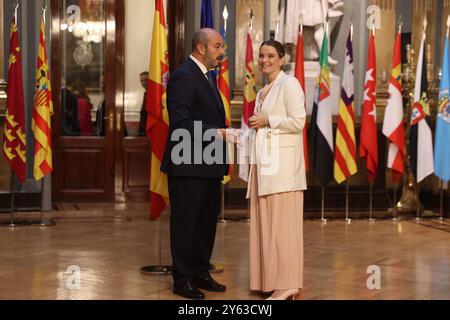 Madrid, 19.10.2023. Senatspalast. Auftritt der verschiedenen Regionalpräsidenten vor der Generalkommission der Autonomen Gemeinschaften des Senats in einer Debatte über die wirksame Anwendung der Gleichheitsgrundsätze vor dem Recht aller Spanier. Pere Aragonés, Alfonso Rueda, Juanma Moreno, Mañueco, Marga Prohens, Juan Espadas, Fernandez Vara... Foto: Jaime García. ARCHDC. Quelle: Album / Archivo ABC / Jaime García Stockfoto