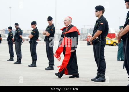 Madrid, 21.08.2011. Abschied des Königs und der Königin von seiner Heiligkeit Papst Benedikt XVI. Nach seinem Besuch in Spanien. Foto: Ángel de Antonio. ARCHDC. Quelle: Album / Archivo ABC / Ángel de Antonio Stockfoto