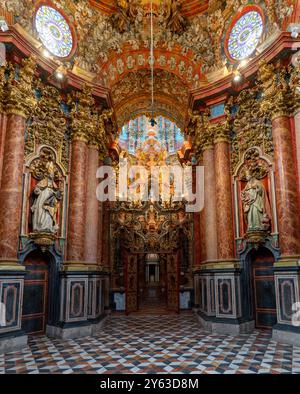 Rascafría (Madrid), 11.08.2023. Bericht über das Königliche Kloster Santa María de El Paular der Benediktinermönche. Kapelle des Tabernakels (oder transparent). Foto: Ignacio Gil. ARCHDC. Quelle: Album / Archivo ABC / Ignacio Gil Stockfoto