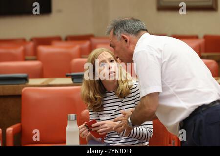 Madrid, 13.09.2023. Abgeordnetenkongress. Sitzung der plurinationalen Parlamentsgruppe Sumar mit der Intervention von Yolanda Díaz. Foto: Jaime García. ARCHDC. Quelle: Album / Archivo ABC / Jaime García Stockfoto