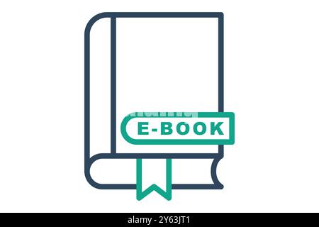 E-Book-Symbol. Liniensymbolstil. Symbol für Online-Kurs. Vektorillustration für Bildungselemente Stock Vektor