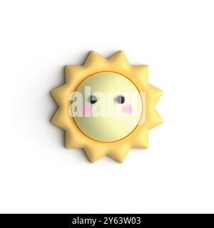 Niedliche 3D-Illustration der roten Sonne Stock Vektor