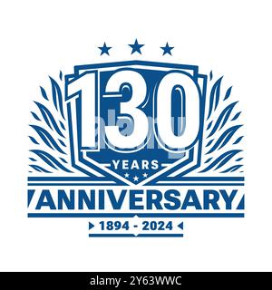 Design-Vorlage für 130-jähriges Jubiläum. Logo zum 130-jährigen Jubiläum. Vektor und Illustration. Stock Vektor