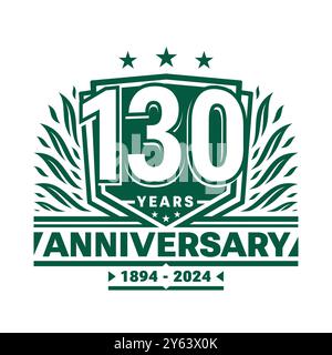 Design-Vorlage für 130-jähriges Jubiläum. Logo zum 130-jährigen Jubiläum. Vektor und Illustration. Stock Vektor