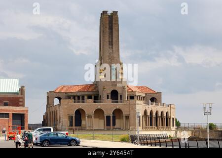 Asbury Park Steam Heating Plant, Asbury Park, New Jersey. Ein historisches Wahrzeichen der schönen Künste, das Unternehmen entlang der Promenade mit Wärme versorgt. Stockfoto