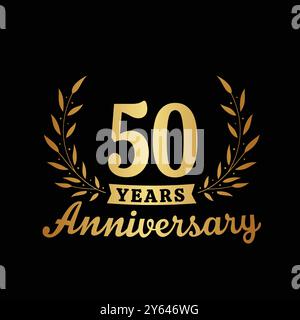 Design-Vorlage zum 50-jährigen Jubiläum. Logotype zum 50. Jahrestag. Vektor und Illustrationen. Stock Vektor