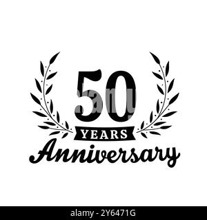 Design-Vorlage zum 50-jährigen Jubiläum. Logotype zum 50. Jahrestag. Vektor und Illustrationen. Stock Vektor