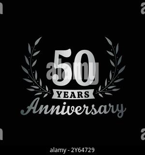 Design-Vorlage zum 50-jährigen Jubiläum. Logotype zum 50. Jahrestag. Vektor und Illustrationen. Stock Vektor