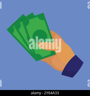 Vektor des Symbols „Geld geben“. Vektor für die Darstellung des Gehalts. Symbol „Darlehensvergabe“ Stock Vektor