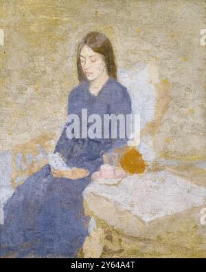 Das rekonvaleszierende Porträtgemälde in Öl auf Leinwand von Gwen John, 1910-1920 Stockfoto