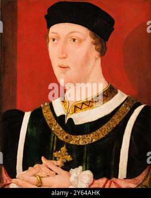 Heinrich VI. Von England (1421–1471), König von England (1422–1461), Porträtgemälde in Öl auf Tafel um 1540 Stockfoto