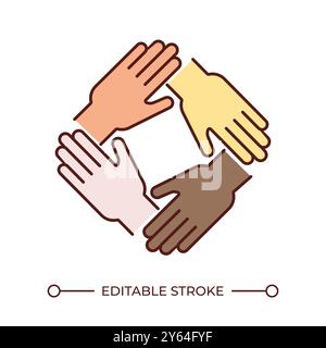 RGB-Farbsymbol für Teamunterstützung Stock Vektor