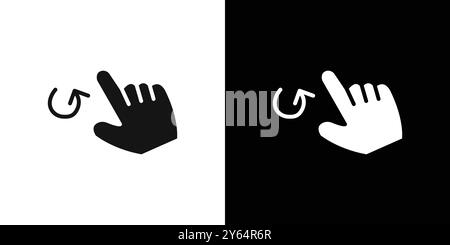 Hand, Finger, Gesten, Wischen, Drehen des Symbols lineares Vektor-Grafikzeichen oder Symbolsatz für die benutzeroberfläche der Web-App Stock Vektor