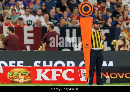 Gelsenkirchen, Deutschland. September 2024. firo : 22.09.2024, American Football, elf, European League of Football, Meisterschaftsspiel 2024, Rhein Fire vs Vienna Vikings Down Maker, symbolisches Foto, General, Depositor, Feature, Quelle: dpa/Alamy Live News Stockfoto