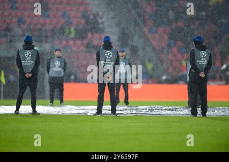 Champion League während des Fußballspiels Bologna FC gegen FC Shakhtar Donetsk, UEFA Champions League in Bologna, Italien, 18. September 2024 Stockfoto