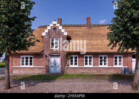 Traditionelle alte Häuser in Møgeltønder, Gemeinde Tønder, Dänemark Stockfoto