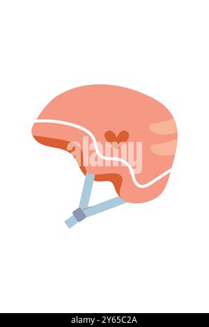 Niedlicher weiblicher Helm mit Herz, Illustration auf weißem Hintergrund. Vektor isoliert Stock Vektor