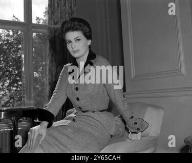 Silvana Mangano , italienische Filmschauspielerin ist am 29. September 1952 in London, um an der Premiere ihres neuesten Films " Anna " teilzunehmen Stockfoto