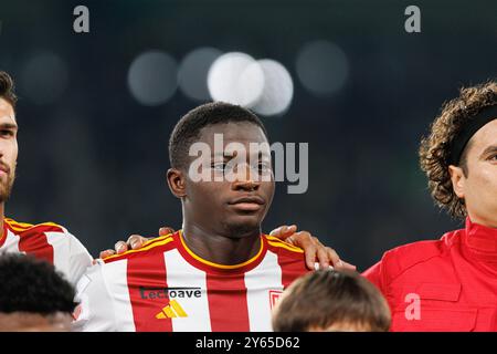 Lissabon, Portugal. September 2024. Issiaka Kamate (AVS) wurde während des Spiels der Liga Portugal zwischen den Teams Sporting CP und AVS Futebol SAD im Estadio Jose Alvalade gesehen. Endpunktzahl 3:0 (Foto: Maciej Rogowski/SOPA Images/SIPA USA) Credit: SIPA USA/Alamy Live News Stockfoto