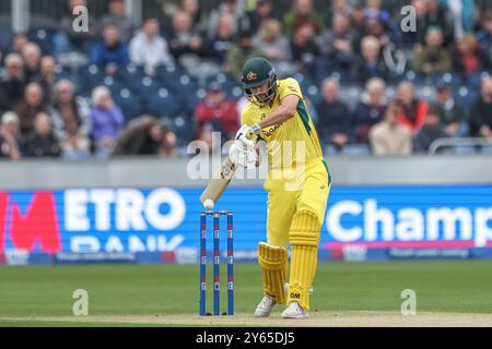 Matthew Short of Australia trifft beim dritten Metro Bank One Day International Match England gegen Australien im Seat Unique Riverside, Chester-le-Street, Großbritannien, 24. September 2024 (Foto: Mark Cosgrove/News Images) Stockfoto