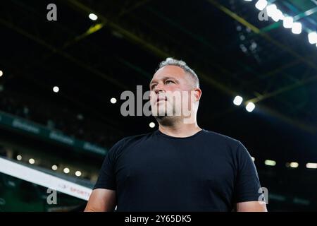 Lissabon, Portugal. September 2024. Vitor Campelos (AVS) wurde während des Spiels der Liga Portugal zwischen den Teams Sporting CP und AVS Futebol SAD im Estadio Jose Alvalade gesehen. Endpunktzahl 3:0 (Foto: Maciej Rogowski/SOPA Images/SIPA USA) Credit: SIPA USA/Alamy Live News Stockfoto