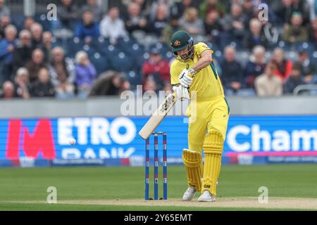 Matthew Short of Australia trifft beim dritten Metro Bank One Day International Match England gegen Australien am 24. September 2024 im SEAT Unique Riverside, Chester-le-Street, Großbritannien (Foto: Mark Cosgrove/News Images) in Chester-le-Street, Großbritannien am 24. September 2024. (Foto: Mark Cosgrove/News Images/SIPA USA) Stockfoto