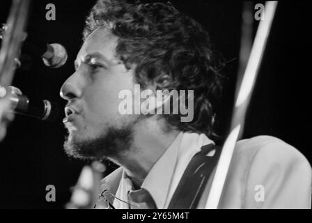 Bob Dylan tritt beim Isle of Wight Pop Festival auf. Ryde, Isle of Wight, England - 1. September 1969 Stockfoto