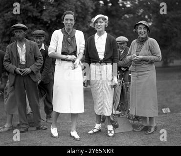 Auf dem Wohltätigkeitsgolf im Moor Park Golf Club , Mrs Wenham , Miss T Wells und Mrs J Leonard . 1936 Stockfoto