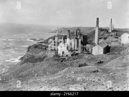 Die Levant Mine, St. Just, Penzance. 23. Oktober 1919 Stockfoto