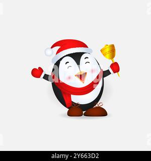 Aufkleber mit niedlichem Pinguin Stock Vektor