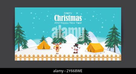 Vektor-Illustration der Vorlage für den Feed „Frohe Weihnachten“ in sozialen Medien Stock Vektor