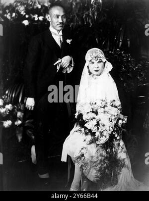 General Chiang Kai-Shek heiratete im Januar 1928 in Shanghai Miss May Ling Soong Stockfoto