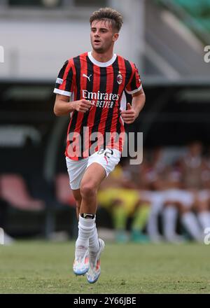 Mailand, Italien. September 2024. Diego Sia vom AC Milan während des Spiels der UEFA Youth League im Centro Sportivo Vismara, Mailand. Der Bildnachweis sollte lauten: Jonathan Moscrop/Sportimage Credit: Sportimage Ltd/Alamy Live News Stockfoto