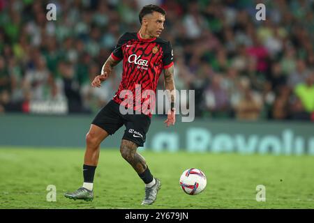 Sevilla, Spanien. September 2024. Antonio Sanchez von RCD Mallorca spielte während des La Liga EA Sports Matches zwischen Real Betis und RCD Mallorca am 23. September 2024 im Benito Villamarin Stadion in Sevilla. (Foto: Antonio Pozo/PRESSINPHOTO) Credit: PRESSINPHOTO SPORTS AGENCY/Alamy Live News Stockfoto