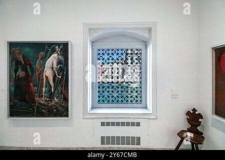 Kunstwerke im Peggy Guggenheim Museum im Stadtteil Dorsodur in Venedig, Italien Stockfoto