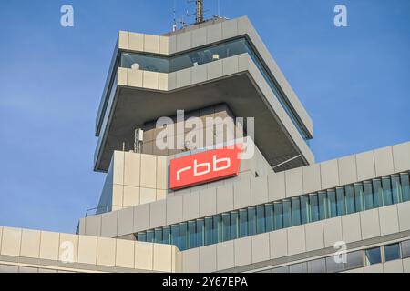 RBB, Hochhaus, Sendezentrum, Rundfunk Berlin Brandenburg, Masurenallee, Charlottenburg, Berlin, Deutschland *** RBB, Hochhaus, Sendezentrum, Rundfunk Berlin Brandenburg, Masurenallee, Charlottenburg, Berlin, Deutschland Stockfoto