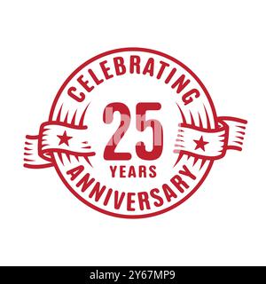 25 Jahre Logo-Designvorlage. Vektor und Illustration zum 25. Jahrestag. Stock Vektor