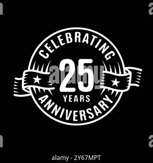 25 Jahre Logo-Designvorlage. Vektor und Illustration zum 25. Jahrestag. Stock Vektor