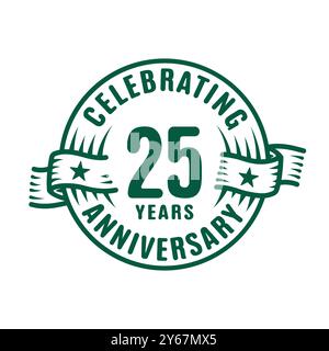 25 Jahre Logo-Designvorlage. Vektor und Illustration zum 25. Jahrestag. Stock Vektor