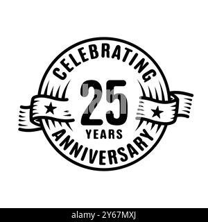25 Jahre Logo-Designvorlage. Vektor und Illustration zum 25. Jahrestag. Stock Vektor