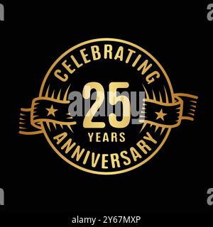 25 Jahre Logo-Designvorlage. Vektor und Illustration zum 25. Jahrestag. Stock Vektor