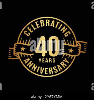 40 Jahre Logo-Designvorlage. Vektor und Illustration zum 40. Jahrestag. Stock Vektor