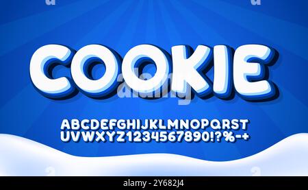 Sammlung von Schriftarten für Cookies, Buchstaben- und Zahlensymbol. Vektor Stock Vektor